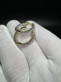 25mm Gold over Silver 5ctw VS/VVS Lab Diamond Inside Out Hoops 7.6g