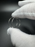 25mm Thin Silver Hoops 1.2g