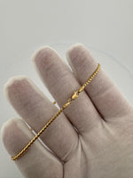 8” 14k Yellow Gold Franco Bracelet2mm