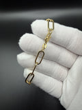 7" 14k Yellow Gold Paperclip Bracelet 7mm 3.50g