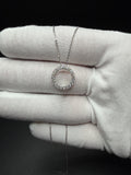 18" Adjustable Silver Cable Chain with 15mm 1/2ctw VS/VVS Lab Diamond Circle Pendant 2.0g