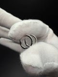 10mm 14k White Gold 1/10ctw Natural Diamond Huggies .84g