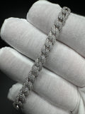 7” 4ctw Silver & Moissanite Cuban 6mm 18.9g