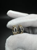 15mm 14k Yellow Gold 1/10ctw Diamond Cuban Link Huggies/Hoops 2.7g