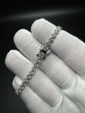 7” 4ctw Moissanite Silver Tennis Bracelet 5mm 9.4g