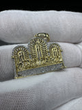 1.25” 10k Yellow Gold est 3/4ctw Natural Diamond Last Supper Pendant 6mm Bail 6.62g