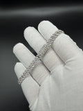 8" Silver 5ctw VS/VVS Lab Diamond Cuban 6mm 15.9g