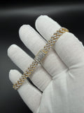 8" Gold over Silver 5ctw VS/VVS Lab Diamond Cuban 6mm 16.6g