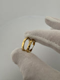 18mm 14k Yellow Gold Flat Edge Hoops 1.63g