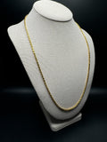24” 24k Yellow Gold Bar & Anchor Baht Chain 3mm 32.75g