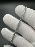 7” 2.5ctw Bezel Set Moissanite Silver Tennis Chain 3mm 7.6g