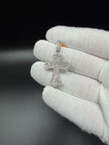 1.75" Silver Gothic Cross 1.2ctw VS/VVS Lab Diamond 6.3mm Bail 4.6g