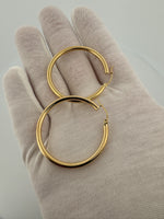 40mm x 3mm 18k Yellow Gold Hoops 4.3g