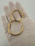 40mm x 3mm 18k Yellow Gold Hoops 4.3g