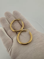 35mm x 4mm 18k Yellow Gold Hoops 4.2g