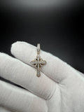 1.25" 10k Yellow Gold Sunburst Cross 1/2ctw Natural Diamond Pendant 8mm Bail 2.3g