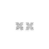 2.00ctw lab grown diamond quatrefoil cluster stud earrings in 14K white gold, view 2 - Ott Family Jewelry