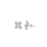 2.00ctw lab grown diamond quatrefoil cluster stud earrings in 14K white gold - Ott Family Jewelry