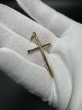 2” 14k Yellow Gold Thin Round Cross 2.7mm Bail 2.6g