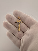 1.75” 14k Gold Cross/Crucifix 2.6mm Bail 2.7g