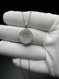 18” Silver Chain & 18mm 1ctw Lab Diamond Circular/Spiral Pendant 3.8g