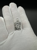 1” 10k White Gold 1/3ctw Natural Diamond Jesus Piece 3mm Bail 6.1g