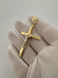 2.5” x 1.5” 14k Yellow Gold 3D Crucifix 8mm Bail 3.6g