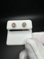 6.5mm 10k Rose Gold .15ctw Natural Diamond Circle Cluster Studs 1.1g