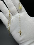 18” 10k Yellow Gold Rosary with 4” Drop 2.5mm 5.0g