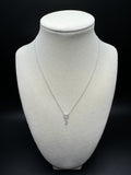 18” 10k White Gold 1/10ctw Natural Diamond Key Pendant Chain .8g