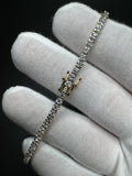 7.5” Gold over Silver 5ctw VS/VVS Lab Diamond Tennis Bracelet 6.5g