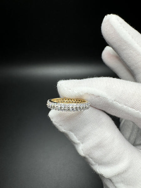 Size 4 14k Yellow Gold .8ctw VS/VVS Lab Diamond Eternity Ring 1.81g