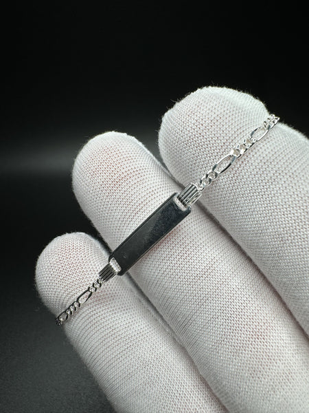 6” Silver Figaro Baby ID Bracelet