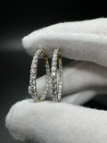 30mm 14k Yellow Gold 3ctw E VS1 EGL Certified Lab Diamond Inside Out Hoops 6.9g
