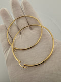 60mm x 2mm 14k Yellow Gold Hoops 4.52g