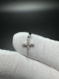 3/4” 14k White Gold Cross 1/4ctw Natural Diamonds 2.5mm Bail .6g