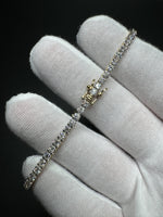 7.5” Gold over Silver 5ctw VS/VVS Lab Diamond Tennis Bracelet 6.5g
