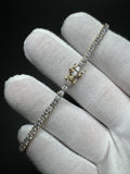 7.5” Gold over Silver 5ctw VS/VVS Lab Diamond Tennis Bracelet 6.5g