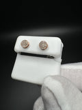 6.5mm 10k Rose Gold .15ctw Natural Diamond Circle Cluster Studs 1.1g