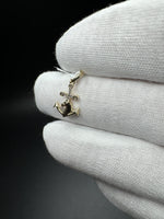 3/4” 10k Yellow Gold & Natural Diamond Anchor Cross 2.2mm Bail 0.9g