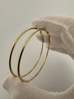 60mm x 2mm 14k Yellow Gold Hoops 4.52g