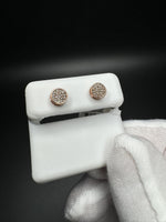 6.5mm 10k Rose Gold .15ctw Natural Diamond Circle Cluster Studs 1.1g