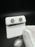 6.5mm 10k Rose Gold .15ctw Natural Diamond Circle Cluster Studs 1.1g