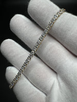 7.5” Gold over Silver 5ctw VS/VVS Lab Diamond Tennis Bracelet 6.5g