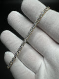 7.5” Gold over Silver 5ctw VS/VVS Lab Diamond Tennis Bracelet 6.5g