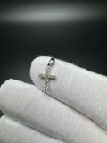 3/4” 14k White Gold Cross 1/4ctw Natural Diamonds 2.5mm Bail .6g