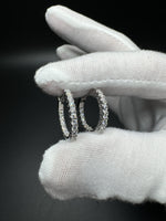 22mm Silver 1.1ctw F VS/VVS Lab Diamond Inside Out Hoops 3.1g