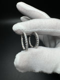 22mm Silver 1.1ctw F VS/VVS Lab Diamond Inside Out Hoops 3.1g