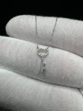 18” 10k White Gold 1/10ctw Natural Diamond Key Pendant Chain .8g