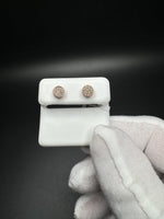 6.5mm 10k Rose Gold .15ctw Natural Diamond Circle Cluster Studs 1.1g